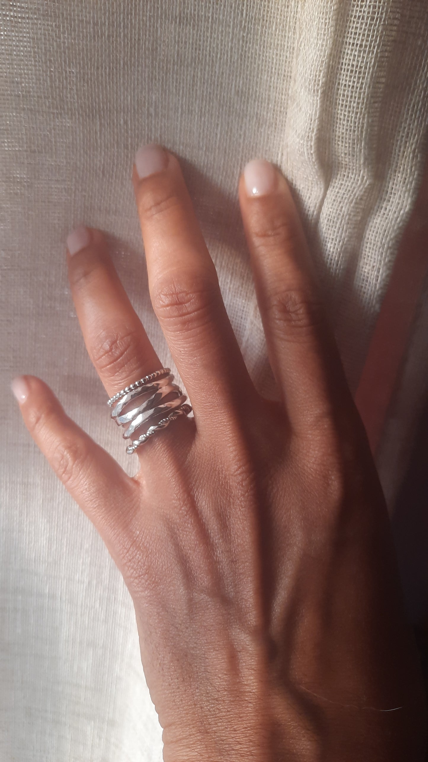 ILIANA BEAD SILVER RING